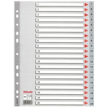 Index A4 din plastic 1 - 20 gri - Pret | Preturi Index A4 din plastic 1 - 20 gri