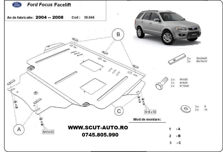 Scut motor metalic Ford Focus 2 - Pret | Preturi Scut motor metalic Ford Focus 2