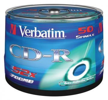 CD-R Verbatim 52x 700MB 80 min 50 buc/cake - Pret | Preturi CD-R Verbatim 52x 700MB 80 min 50 buc/cake