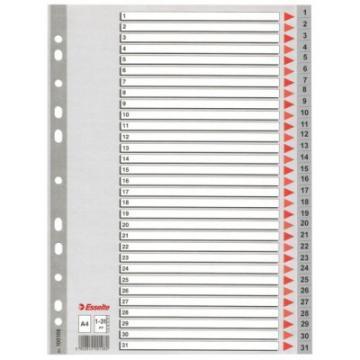 Index A4 din plastic 1 - 31 gri - Pret | Preturi Index A4 din plastic 1 - 31 gri