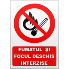 indicatoare interzis fumatul si focul deschis - Pret | Preturi indicatoare interzis fumatul si focul deschis