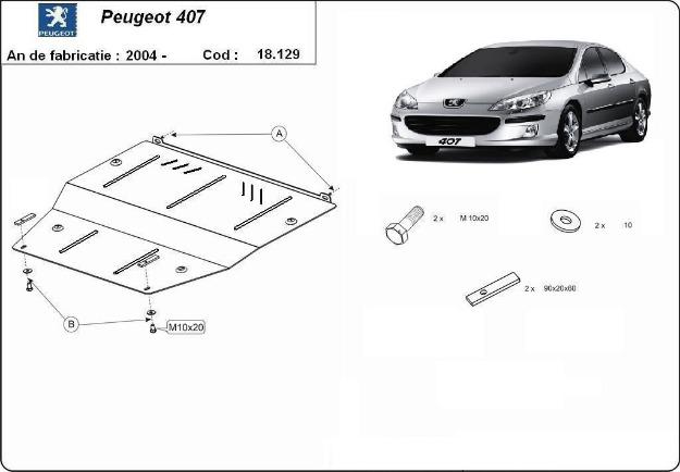 Scut motor Peugeot 407 - Pret | Preturi Scut motor Peugeot 407