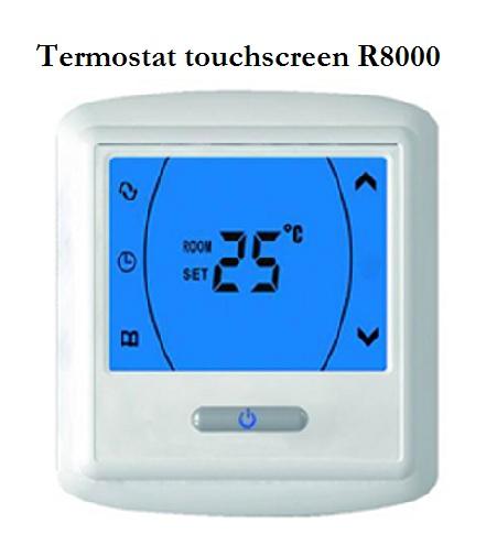 Termostat touchscreen pentru incalzire infra R8000 - Pret | Preturi Termostat touchscreen pentru incalzire infra R8000