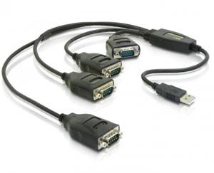 Adaptor USB la 4 x Serial RS232 Prolific, Delock 61518 - Pret | Preturi Adaptor USB la 4 x Serial RS232 Prolific, Delock 61518