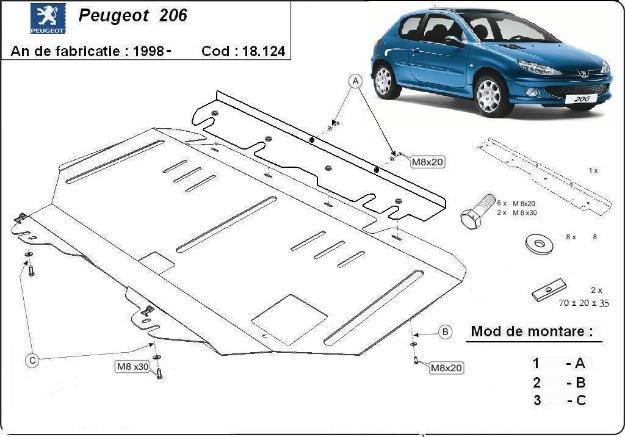 Scut motor Peugeot 206 - Pret | Preturi Scut motor Peugeot 206