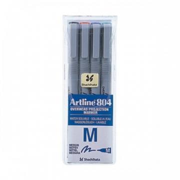 OHP Non-Permanent marker medium - 1.0mm, 4cul/set, ARTLINE 804 - (BK,RE,BL,GR) - Pret | Preturi OHP Non-Permanent marker medium - 1.0mm, 4cul/set, ARTLINE 804 - (BK,RE,BL,GR)