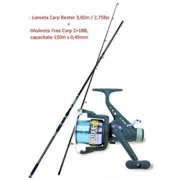 Combo Lanseta Carp Beater 3,60M/3LBS + Mulineta Free Carp - Pret | Preturi Combo Lanseta Carp Beater 3,60M/3LBS + Mulineta Free Carp