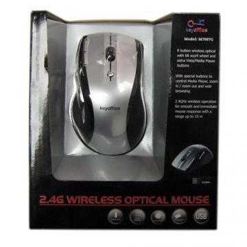 Mouse optic KeyOffice M7097G, wireless, Silver/Black - Pret | Preturi Mouse optic KeyOffice M7097G, wireless, Silver/Black
