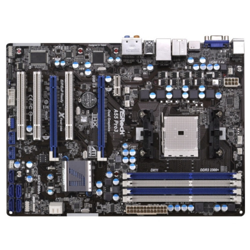 KIT Placa de baza Asrock A55 Pro3, Socket FM1 si procesor AMD Fusion A4-3400 X2 BOX - Pret | Preturi KIT Placa de baza Asrock A55 Pro3, Socket FM1 si procesor AMD Fusion A4-3400 X2 BOX