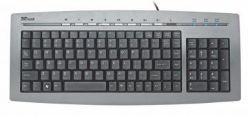 Tastatura cu fir Slimline KB1400S, 9 butoane multimedia/internet, PS2/USB, gri, Trust (14211) - Pret | Preturi Tastatura cu fir Slimline KB1400S, 9 butoane multimedia/internet, PS2/USB, gri, Trust (14211)