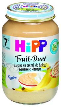 HiPP Bio Duet Banana cu crema de branza - Pret | Preturi HiPP Bio Duet Banana cu crema de branza