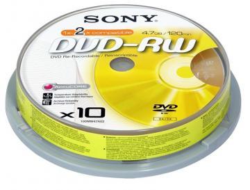 SONY DVD-RW 4.7GB 2x 10 buc spindle - Pret | Preturi SONY DVD-RW 4.7GB 2x 10 buc spindle