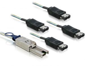 Cablu SAS mini 26pini (SFF 8088) la 4x eSATA 1m, Delock 83064 - Pret | Preturi Cablu SAS mini 26pini (SFF 8088) la 4x eSATA 1m, Delock 83064