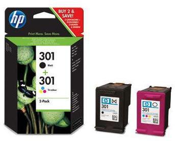 Set cartuse negru + color HP 301, CR340EE, blister - Pret | Preturi Set cartuse negru + color HP 301, CR340EE, blister