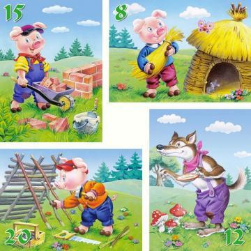 PUZZLE 4 IN 1 CEI TREI PURCELUSI CASTORLAND - Pret | Preturi PUZZLE 4 IN 1 CEI TREI PURCELUSI CASTORLAND