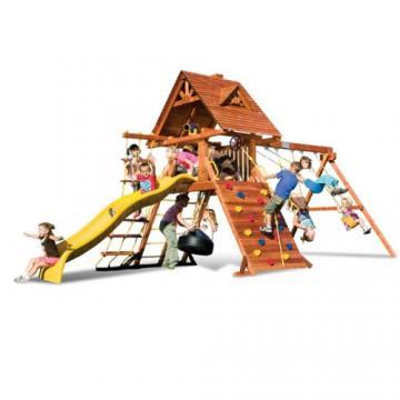 Rainbow Play Systems - Loc de Joaca Fiesta Castle Wood Roof Pkg II RYB - Pret | Preturi Rainbow Play Systems - Loc de Joaca Fiesta Castle Wood Roof Pkg II RYB