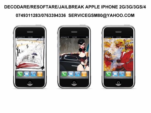 DECODARE/RESOFTARE IPHONE 2G/3G/3GS/4 - Pret | Preturi DECODARE/RESOFTARE IPHONE 2G/3G/3GS/4